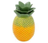 Ceramic Pineapple Artificial Flower Vase, 23cm Yellow & Green Tropical Pineapple Fruit Ornament
