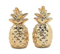 Ceramic Pineapple Salt & Pepper Shakers Gold