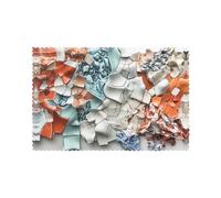 Ceramic Pixel Fragments Living Room Table mats 6-Piece Set, Hotel, Home, Banquet Heat-Insulated Washable Table mats 12 * 18 inches