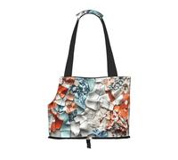 Ceramic Pixel Fragments Printed pet Shoulder Bag - Foldable Design, Small cat and Dog Travel Bag