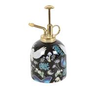 Ceramic Plant Mister with Gold Detailing - Mystical Night Owls, Crescent Moons & Forest Plants - 500ml Capacity - Elegant, Functional Indoor Garden Tool & Decorative Accent