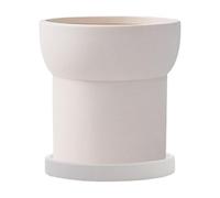 Ceramic Plant Pot - Ceramic Flower Pot, White Glazed Indoor Planter Container, Durable Flowers With Drainage Holes, Elegant Holder, Modern DesignSmooth Finish | Stylish