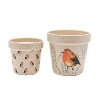 Ceramic Plant Pots Robin Bird Design 2 Sizes Country Living