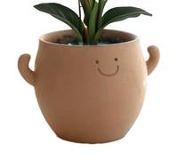 Ceramic Planter - Pots for Plants, Creative Face Design Container, Stylish Garden Flower Pot, Modern Desk Plant Holder, Yard Balcony, Courtyard Decoration, Indoor Houses Outdoor Outdoors