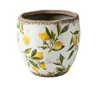 Ceramic Planter - Style Yellow Planter with Drainage Hole, Yellow Ceramic Flower Pot with Vintage Crackle Glaze for Indoor Outdoor Garden, Patio, and Home Decor