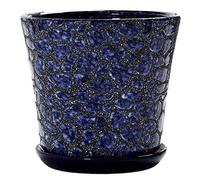 Ceramic Planters, Set of 3, Blue, Suitable for Indoor Plants, Cacti, Succulents, Herbs, Ideal for Decorating Windowsills, Desktops, Kitchens, Bathrooms, Offices, Great for Gifts