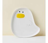 Ceramic Plate Cute Big-billed duck plate for Desserts, Salads, Fruits, Steaks, Pasta Ceramic Breakfast Plate Microwave, Oven and Dishwasher Safe Best Choice for Gifts 8.2in