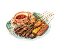 Ceramic Plate with Crab Shape Dipping Bowl 31cm Food Platter