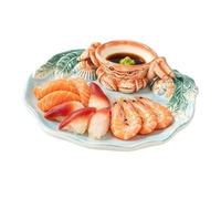 Ceramic Platter - with Crab Shape Dipping Bowl 31cm Food Platter | Appetize