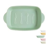 Ceramic Porcelain Baking Dishes For Oven, Large Lasagna Pan, Oven Dish, Rectangular Deep Baking Tray, Roasting Dish-green-24x15x4.5cm 700ml
