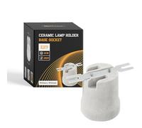 Ceramic Porcelain E27 Lamp Holder 45mm(H) × 41mm(W) × 35.5mm(L) Metal Bracket 64.9mm Edison Screw Light Bulb Socket, Heat Resistant LampHolder for DIY Pendant Ceiling Lighting, 240V UK
