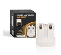 Ceramic Porcelain E27 Lamp Holder 46mm(H) × 40mm(W) × 33mm(L) Edison Screw Light Bulb Socket, Heat Resistant LampHolder for Vintage filament Bulbs Workshop/Industrial Lights, 240V