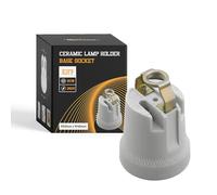 LEDSone Ceramic Porcelain Lamp Holder, E26 E27 Edison Screw Heat Vintage Lamp Light Bulb Holder, Ceramic Light Socket for Halogen, Incandescent, LED Bulbs Replacement- 1 Pack