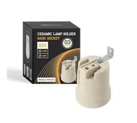 LEDSone Ceramic Porcelain Lamp Holder, E26 E27 Edison Screw Heat Vintage Lamp Light Bulb Holder, Ceramic Light Socket for Halogen, Incandescent, LED Bulbs Replacement- 3 Pack