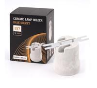 Ceramic Porcelain E27 Lamp Holder with Metal Bracket Edison Screw Socket