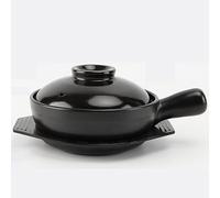 Ceramic Pot, Ceramic, Casserole, French Onion Soup Crock, Independent Country Clay Pottery with Lid(Black)
