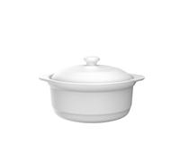 Ceramic Pots with Lid - Non-stick Clay Pot for Cooking, Durable Korean Stone Pot, Earthenware Soup Tureen & Rice Pot for Stew, Soups, Pasta, and More,1.3L,White