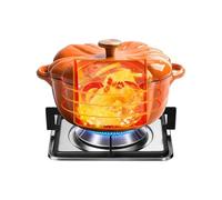 Ceramic - Pumpkin-Design, Large Soup Bowl, Round Pots | Cast Iron Pots for Baking Canned Bread Maker Roasting Bubbling