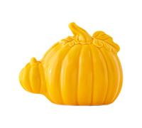 Ceramic Pumpkin Figurines, Halloween Fall Decoration, Festive Autumn Accent, Vivid Color Glaze, Handcrafted Detail, 3-Piece Set for Indoor Fireplace, Living Room, Party Setup