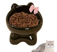 Ceramic Raised Cat Bowl - 15 Degree Pet Food Dish, Ergonomic Kitten Shape Eater | No-Slip Raised Design For Enhanced Digestion