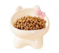 Ceramic Raised Cat Bowl - Angled Pet Food Dish, Non-Slip Kitten Bowl, Elevated Feeding Plate For Cats And Small Dogs, Indoor Ergonomic, Durable Stylish, Easy-Clean Mealtime Solution