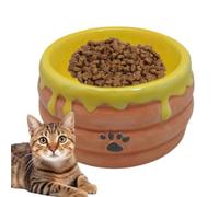 Ceramic Raised Cat Bowl - Diagonal Raised Food Dish | Ceramic Raised Cat Bowl Large Anti-Vomiting Water Bowl, Non-Slip Bait Tray for Indoor Cats and Small Dogs