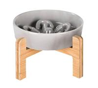 Ceramic Raised Cat Bowl - Spill Proof Dog Dishes Slow Feeder, Anti Slip Pet Feeder, Raised Cat Feeding Bowl, Pet Supplies for Dogs, Cats