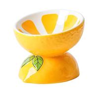 Ceramic Raised Cat Bowl, Stress Free Pet Feeder, Fruit Design Elevated Cat Food Bowl, Mess Free Cat Bowl, Easy to Clean Ceramic Slanted Cat Dish, Ergonomic Raised Cat Bowl, Pets Spine Dishwasher Safe