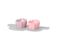 Ceramic Raised Cat Bowls, Elevated Tilted Cat Food and Water Bowls Set, Porcelain Stress Free Pet Feeder Dish for Cats and Small Dogs, Dishwasher and Microwave Safe, Set of 2(Pink+Purple)