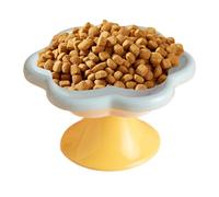 Ceramic Raised Pet Bowl Flower Shaped Feeding Bowl for Cats with Fat Faces, Small Dogs or Kittens | Raised Food and Water Bowl for Easy Eating | Stylish