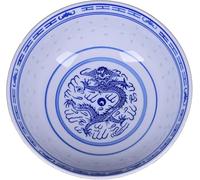 Ceramic Ramen Noodle Bowls, Blue and White Porcelain Chinese Retro Dessert, Soup, Cereal, Rice, Udon, Asian Noodles Bowl,2PCS,6inches,Blue