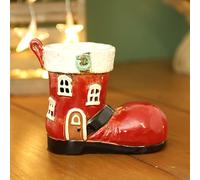 Ceramic Red Santa Boot Wax Melt Burner Festive Red Christmas Boot Decorative Wax Warmer Holiday Home Decor Ornament