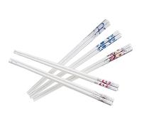 Ceramic Reusable Chopsticks Floral Porcelain Anti-Slip Tableware for Kitchen Restaurant 5Pairs Porcelain Chopsticks