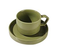 Ceramic Reusable Espresso Coffee Cup Reading Household Items Vertical Strip Aesthetics Coffee Cup (D Light Grey)