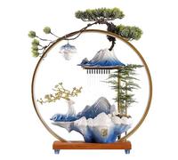 Ceramic Reversible Incense Burner with Light Handmade White Glazed Deer Figurine Backflow Censer Meditation Gift