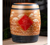 Ceramic Rice Container, Large Food Storage Jar with Lid for Flour, Oatmeal, Biscuits, Nuts, Fruits, and Grains - Handmade Design