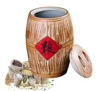 Ceramic rice jar 5kg 10kg 15kg 25kg Large Ceramic Rice Container,ceramics Food Cylinder Grain Dispenser with Lid for home Kitchen Rice Storage jars(Capacity: 5kg)