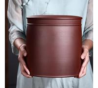 Ceramic Rice Jar Round Flour With Lid Chinese Large Capacity Dispenser Storage Container Cereals Grains Sealed Household Barrel For Tea Coffee Beans