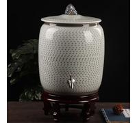 Ceramic Rice Storage Containe, Chinese Dispenser With Lid, Dispenser, Jar, Classic Food Stor age Porcelain Bottle, Beans Corns Wheat Oatmeal Grain Bin