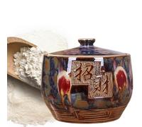 Ceramic Rice Storage Container 4kg - 40kg Large Capacity Sealed Food Storage Jar With Lid, Grain Dispenser For Cereal, Flour, Sugar, Coffee, Rice, Beans(4kg)