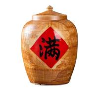 Ceramic Rice Storage Container Sealed Rice Bucket Home Rice Storage Box Classic Food Storage Porcelain Bottle Kitchen Sealed Jar with Lid Grain Dispenser(10KG)