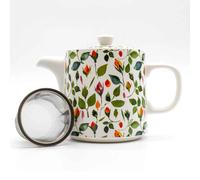 Ceramic Rosebud Teapot with Stainless Steel Infuser, 1L Capacity - Elegant British Design, Heat-Resistant & Dishwasher-Safe - Perfect for Loose Leaf Tea or Tea Bags