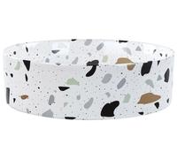 Ceramic Round Countertop Basin 400 mm White Terrazzo Effect NULES