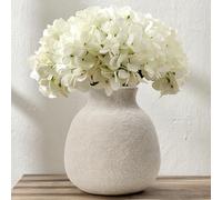 Ceramic Rustic Flower Vase, 6.1 Inch Cute Boho for Home Decor, Farmhouse Terracotta Vase for Living Room, Table, Shelf, Mantel Decoration, Farmhouse, Off-white