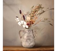 Ceramic Rustic Vase Farmhouse Clay Decorative Terracotta Home Decor Vase Vintage Pot Vases with 2 Handles No Flowers (Brown)