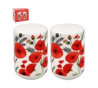 The Leonardo Collection Finola Stack Poppy Salt and Pepper Shakers for Home & Restaurants | British Designed Salt and Pepper Sets for Kitchen | Durable Pepper and Salt Shaker for Dining Table