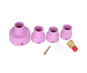 Ceramic Sandblast Nozzle Set, Sand Blasting Ceramic Nozzle Cups for WP - 9/20 Welding Torch, High - Temperature Resistant Alumina Nozzles with Chuck Gas Mirror Gasket for 2.4mm