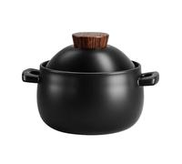 Ceramic saucepan with lid, round casserole dish, clay pot, saucepan, soup pot, casserole dish, slow cooker for cooking soups and casseroles, kitchen cookware(2.5L)