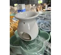 Ceramic Scented Oil Diffuser, Generic Wax Melt Burner, Elegant Ceramic Aroma Burner White, 50ml Capacity, 10 x 8 x 8 cm