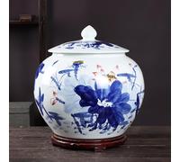Ceramic Sealed Storage Rice Tank With Cereal Container Traditional Bins Classic Food Dispense rs Living Room Decorative Jar Chinese Kitchen Wine For Tea Coffee